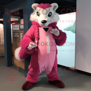 Pink Badger maskot kostume...