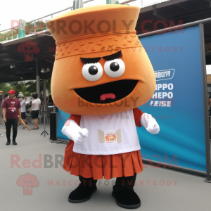 Rust Fried Rice mascot costume character dressed with a Dress Shirt and Shoe laces