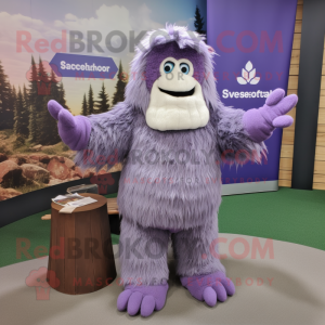 Lavendel Sasquatch mascotte...