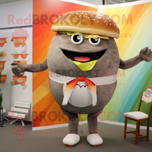 Grijs Hamburger mascotte...