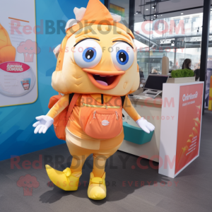 Peach Fish And Chips maskot...