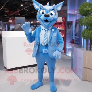 Sky Blue Deer maskot kostym...