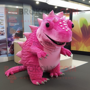 Pink Ankylosaurus maskot...