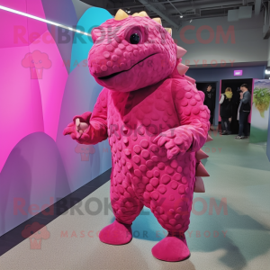 Roze Ankylosaurus mascotte...