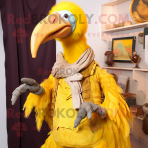 Geel Dodo Bird mascotte...