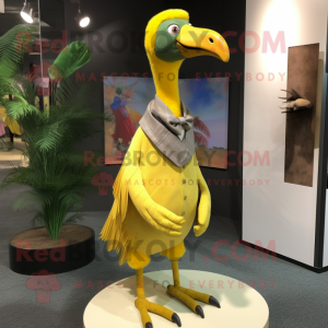 Žlutá postava maskota Dodo...