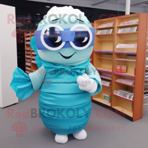 Cyan Sushi maskot kostume...