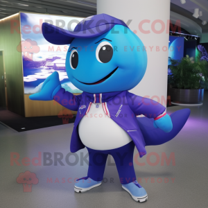 Purple Blue Whale maskot...