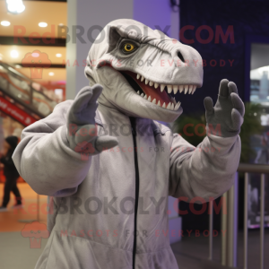 Silver Allosaurus maskot...