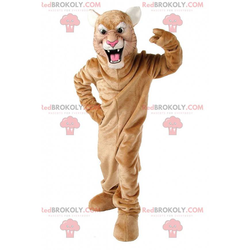 Mascot beige cougar, puma disguise, tiger - Redbrokoly.com