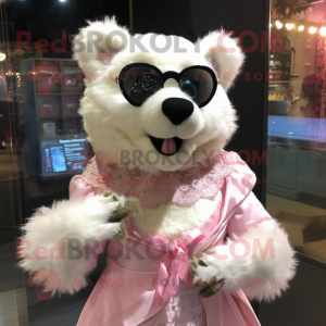 Rosa Brillenbär Maskottchen...