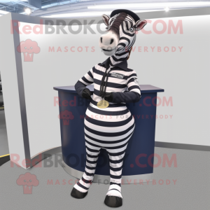 Navy Zebra maskot kostume...