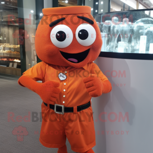 Rust Orange maskot kostym...