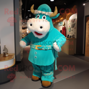 Mascotte de Boeuf Turquoise...