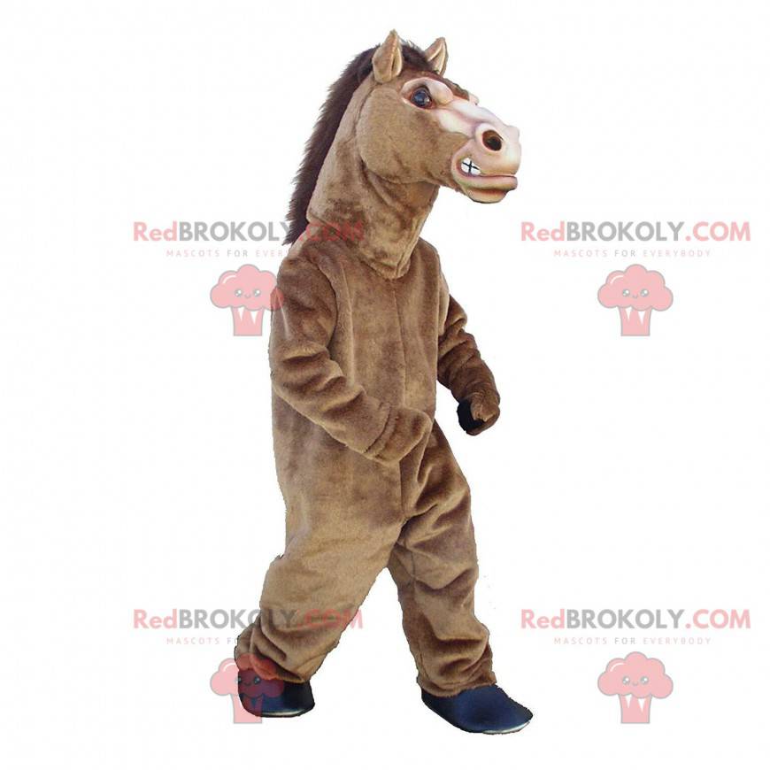 Brun hest maskot, realistisk stor hest kostyme - Redbrokoly.com Brun hest maskot, realistisk stor hest kostyme - Redbrokoly.com