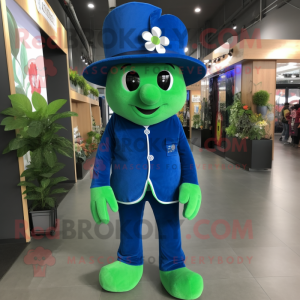 Blauer Maskottchen Kostüm...