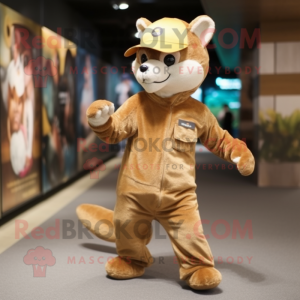 Gold Marten maskot kostume...