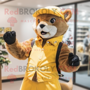 Gold Marten maskot kostume...