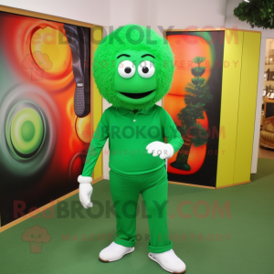 Forest Green Golf Ball mascot costume character dressed with a Capri Pants and Clutch bags