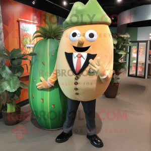 Tan Melon mascotte kostuum...