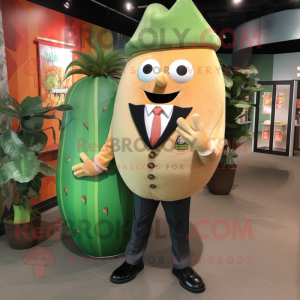 Tan Melon maskot kostume...