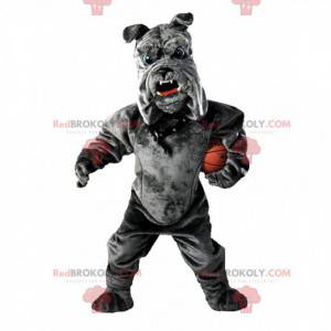 Mascotte Bulldog, costume da cane grigio peluche -