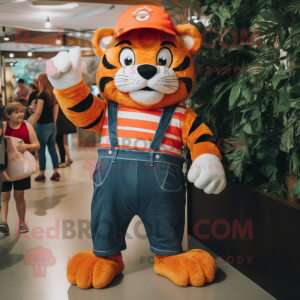 Orange Tiger maskot kostym...