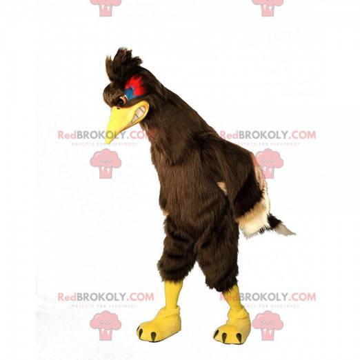 Mascotte de Grand Géocoucou marron, costume d'oiseau coureur -