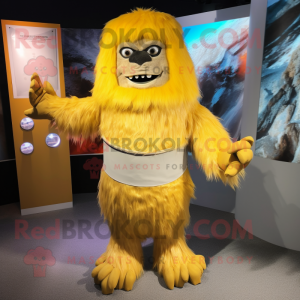 Goldene Yeti Maskottchen...