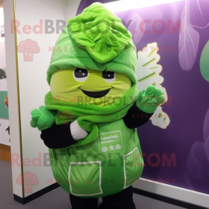 nan Cabbage mascot costume character dressed with a Hoodie and Beanies
