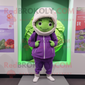 nan Cabbage mascot costume character dressed with a Hoodie and Beanies