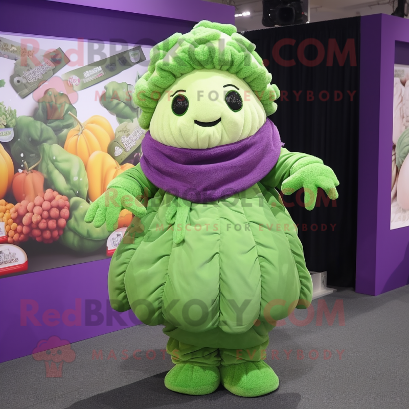 nan Cabbage mascot costume character dressed with a Hoodie and Beanies