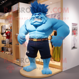 Cyan Strongman mascotte...