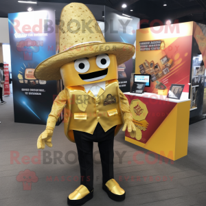 Gold Tacos maskot kostym...