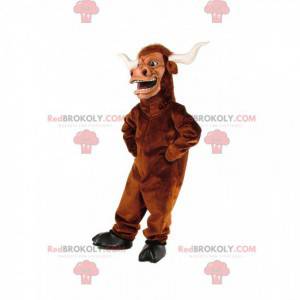 Mascotte de buffle marron, costume de taureau géant -