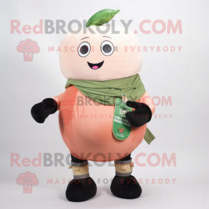 Peach Turnip mascot costume character dressed with a Turtleneck and Bracelet watches