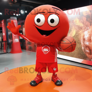 Röd Basketball Ball maskot...