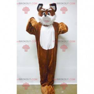 Mascotte de renard de chien orange et blanc - Redbrokoly.com