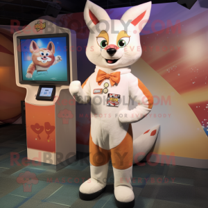 Cream Fox maskot kostym...