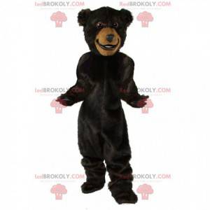 Mascotte de grand ours marron foncé, costume de nounours -