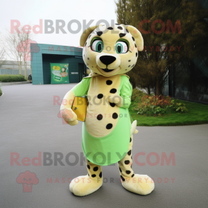 Olive Cheetah maskot maskot...