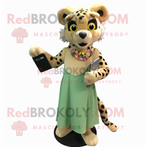 Olive Cheetah maskot maskot...