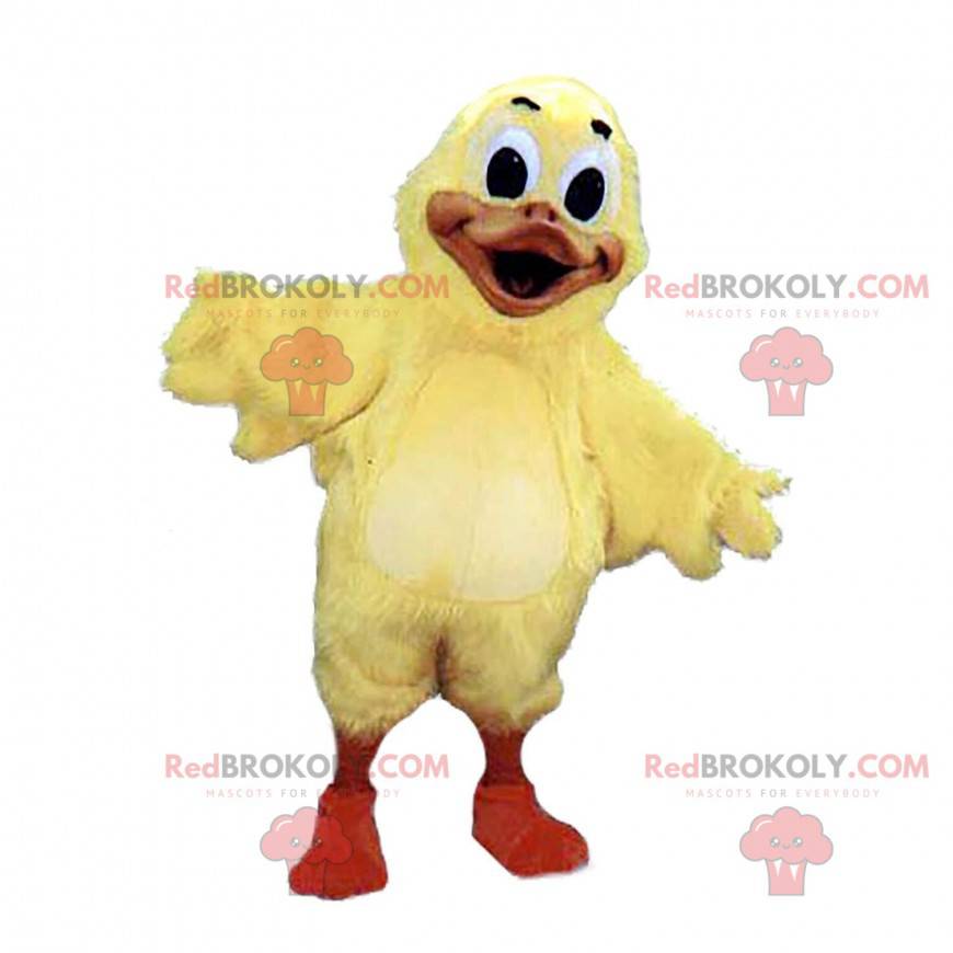 Mascotte de grand oiseau jaune, de canari, de poussin -