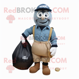 nan Rugby Ball mascot costume character dressed with a Cargo Pants and Clutch bags