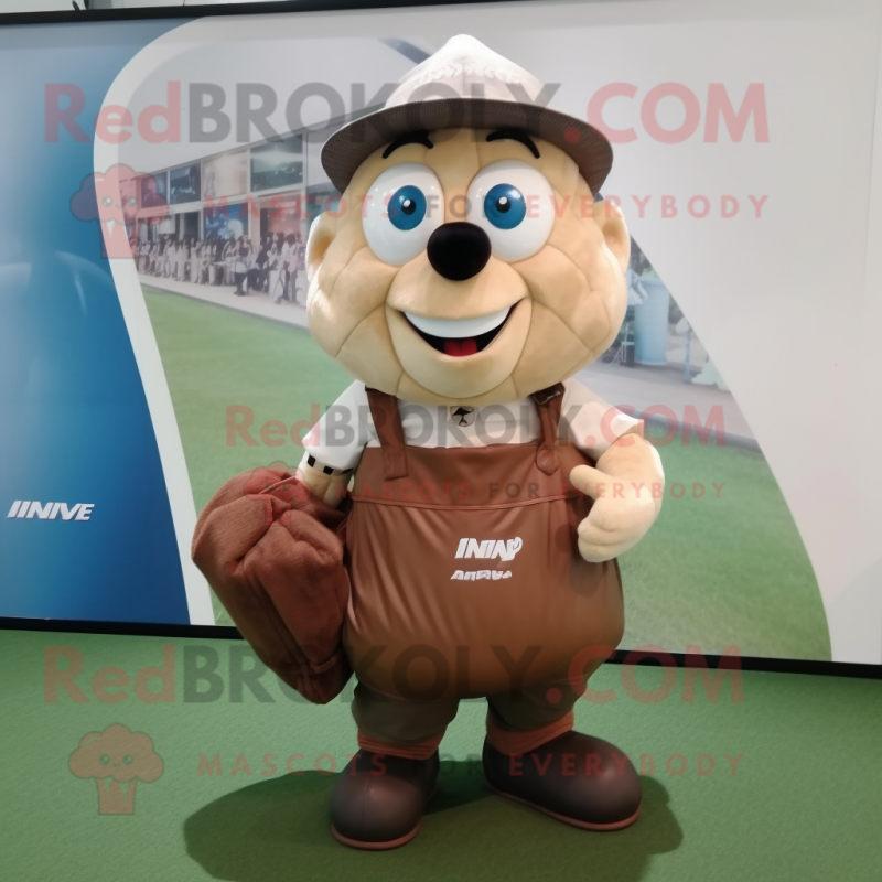 nan Rugby Ball mascot costume character dressed with a Cargo Pants and Clutch bags