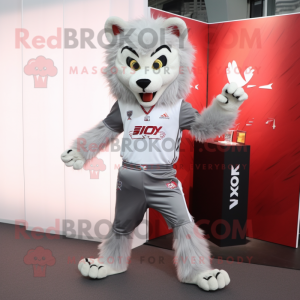 Silver Lynx mascot costume character dressed with a Shorts and Cummerbunds