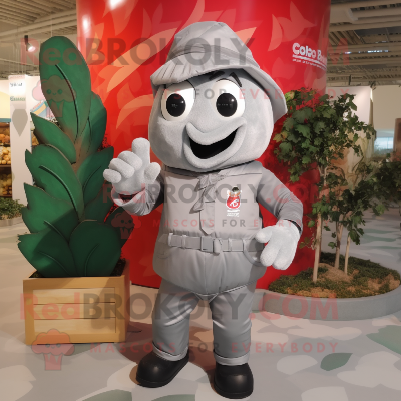 Silver Cherry mascot costume character dressed with a Cargo Shorts and Mittens Silver Cherry mascot costume character dressed with a Cargo Shorts and Mittens