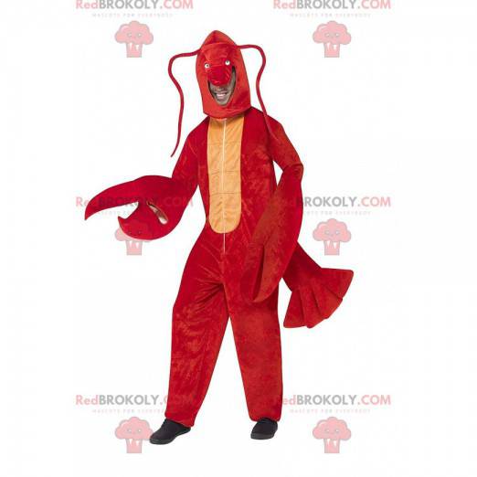 Traje de mascote de lagosta de lagostim, crustáceo -