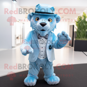 Sky Blue Smilodon maskot...