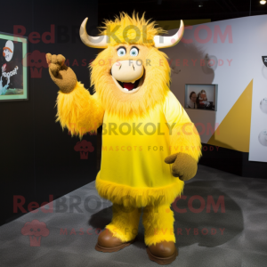 Yellow Yak mascotte kostuum...